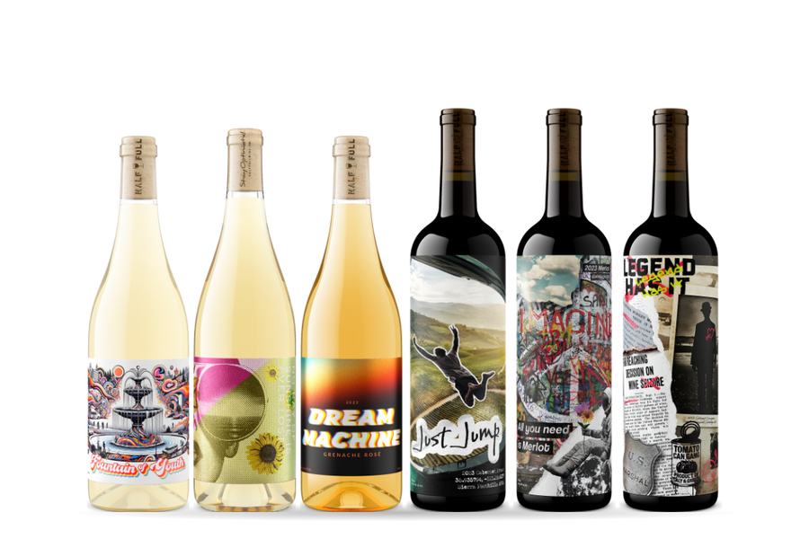 All six Half Full wines: a 6-bottle club shipment